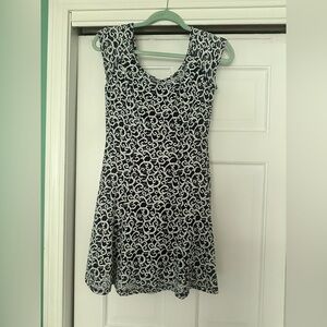 BeBop White and Navy Blue A-Line Mini Dress
